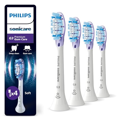 Philips Sonicare G3 Premium Gum Care, Testine Di Ricambio Originali, Bianco, Confezione Da 4, Hx9054/87, Nuovo, 4 Testine