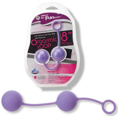Orgasmic Loop 20,3 Cm Sfere Dell'Amore Duo Tone Ball Con Anello Superficie In Silicone Viola