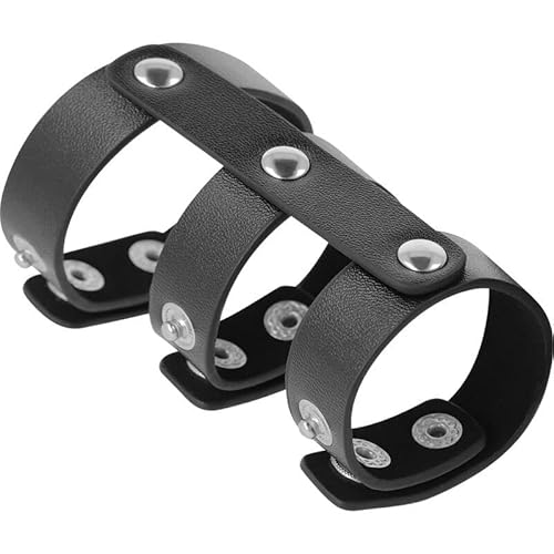Darkness - Anillo Doble Pene Y Testiculos Ajustable Leather 8435565912123
