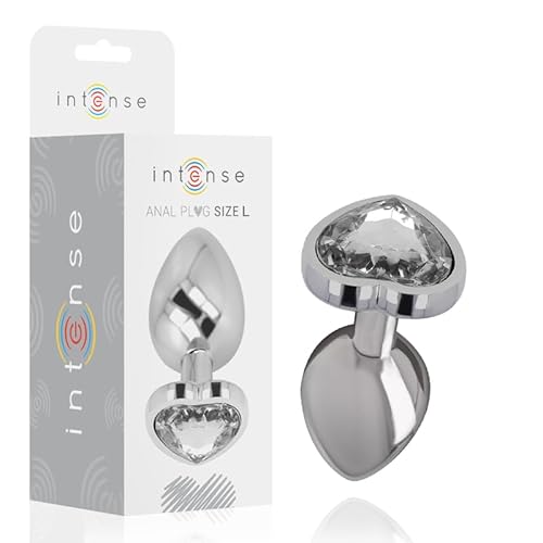 Intense - Plug Anal Metal Aluminio Coraz�N Blanco Talla L 8435566041655