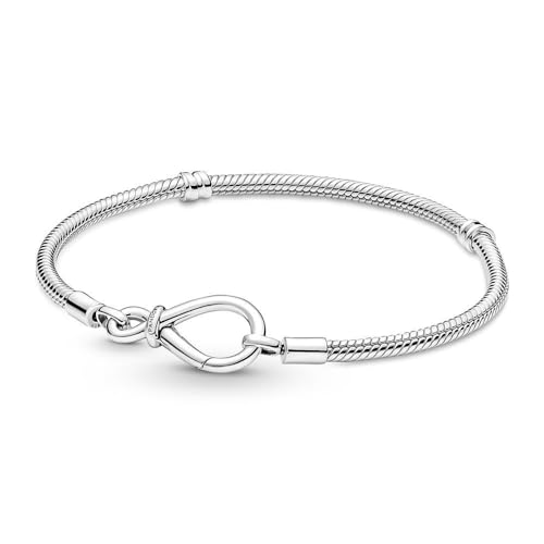 Pandora Bracciale Moments In Maglia Snake In Argento Sterling Con Chiusura A Sfioro, 16