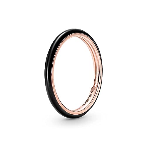 Pandora Me Anello Placcato In Oro Rosa 14K Con Smalto Nero, 50