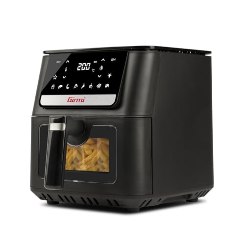 Girmi Fg84 ''Ecofrit Crisp'' Friggitrice Ad Aria, 6,5 Litri, 1700 W, 8 Programmi, Display Digitale, Bpa/Pfoa Safe, Vassoio Rialzabile Per 2 Livelli, T