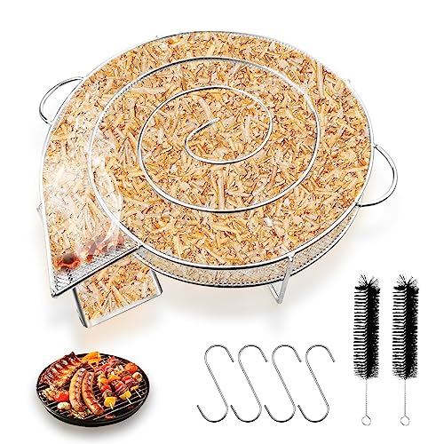 Generatore Di Fumo Freddo, Generatore Di Fumo Rotondo, Generatore Fumo Con Ganci E Spazzola, Affumicatore A Freddo In Acciaio Inox Per Grill A Gas Car