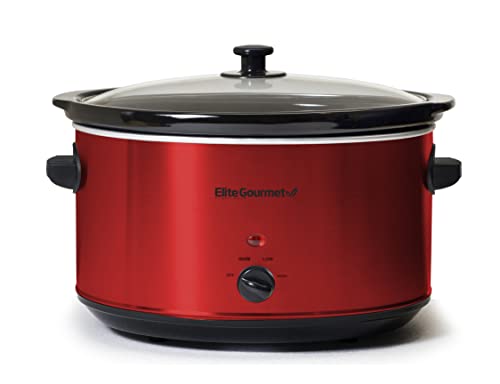 Elite Gourmet Mst-900Rxt Electric Ceramic Xl Jumbo Slow Cooker Adjustable Temp, Entrees, Salse, Stews & Dips, Dishwasher Safe Glass Lid & Crock, 8,5 Q