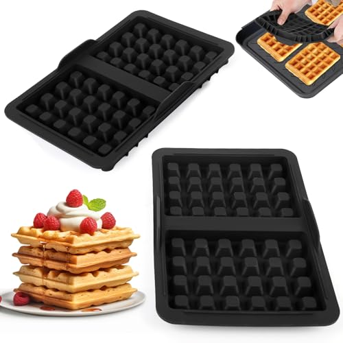 Kswiown 2 Pezzi Stampo Per Waffle Per Friggitrice Ad Aria, Compatibile Con Ninja Af300Eu, Af400Eu, Af451Eu, Sl400Eu E Af500De, Stampo In Silicone Alim