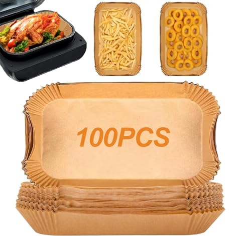 100 Fodere Per Friggitrice Ad Aria Per Ninja Foodi Max Health Grill E Friggitrice Ad Aria Ag551Uk Ag551Ukcp, Grande Rettangolare Usa E Getta Friggitri