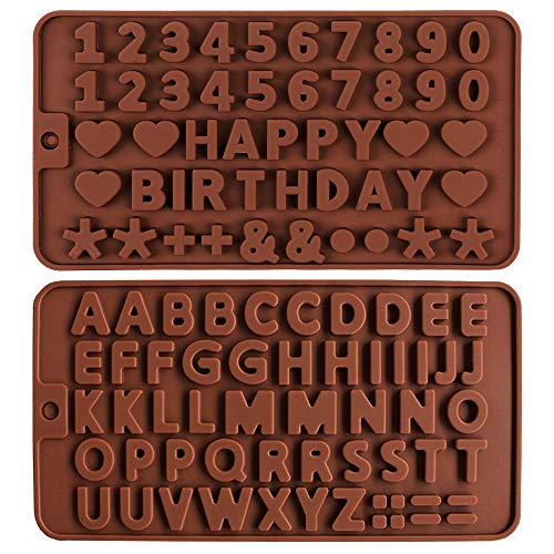2Pezzi Stampo In Silicone Lettera Inglese,Stampo In Silicone A Forma Di Numero Alfabeto Stampi Per Lettere E Numeri Di Cioccolato Stampi Per Cioccolat