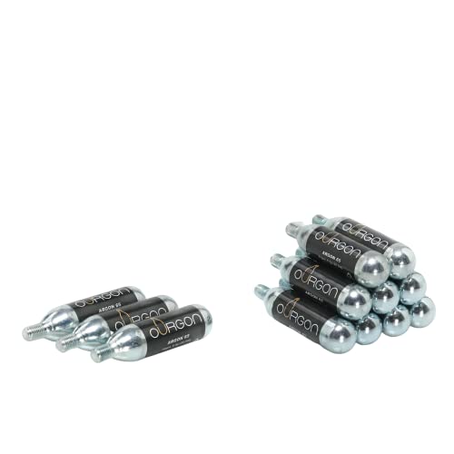 Ourgon - 12 Capsule Di Argon Puro - Per Coravin Seguire Qr Istruzioni Fornite - Ricariche Di Gas Argon Per La Conservazione Del Vino - 12 Capsule - Co