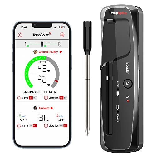 Thermopro Tempspike Tp961 Termometro Barbecue Carne Wireless 150M Bluetooth Da Cucina Per Forno Grill Affumicatore Girarrosto Airfryer Sicuro In Lavas