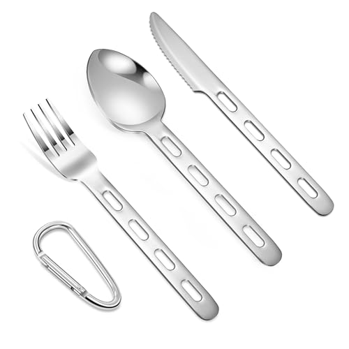 Set Di Posate Portatili Da Campeggio Utensili Portatili Set Di Forchetta Cucchiaio Coltello Per Picnic Viaggi Campeggio Confezione Da 4