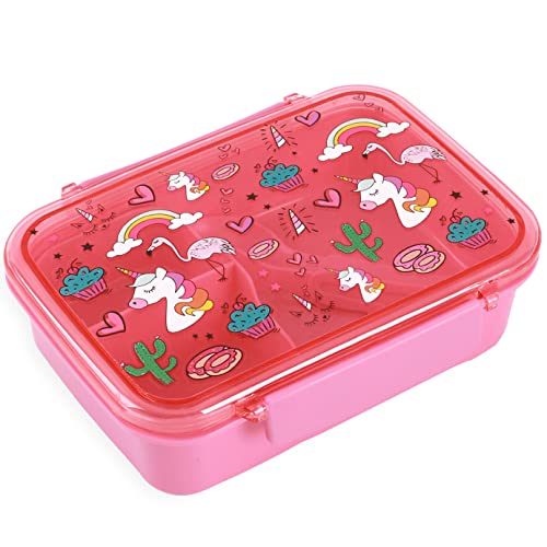 Idrink®- Lunch Box Unicorn Con Divisorio, Forchetta E Cucchiaio