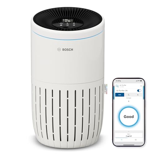Bosch Air 4000I - Purificatore D'Aria Intelligente - Copre 62,5 M² - Filtra Efficacemente Oltre Il 99% Degli Inquinanti - Modalità Auto/Sleep (< 25 Db