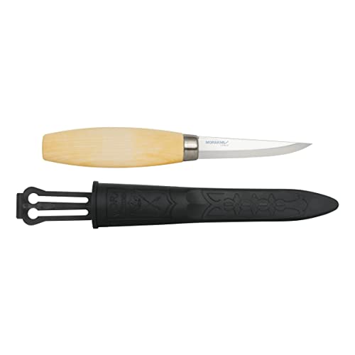 Morakniv 106 Carbon Steel Wood Carving Knife With Sheath, 3.25 Inch