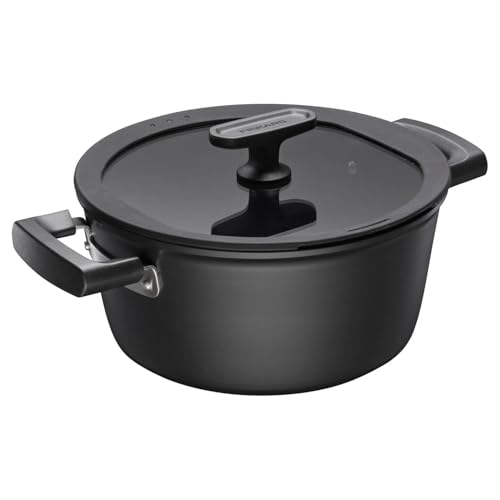 Fiskars Casseruola Con Coperchio, Hard Face, Diametro 22 Cm, Capacità: 3,5 Litri, Adatta A Tutti I Piani Cottura, Rivestimento Antiaderente, Resistent