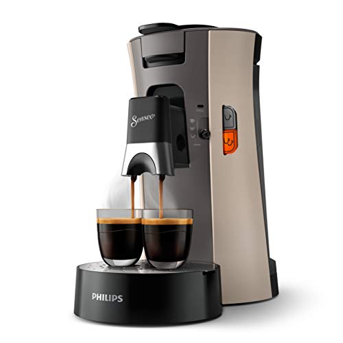 Philips Senseo Select Csa240/30 - Macchina Per Cialde Da Caffè Plus, Funzione Memo In Plastica Riciclata, Colore: Beige