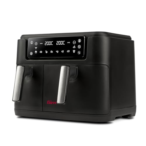 Girmi Fg26 Friggitrice Ad Aria Ecofrit Bis, 2400 W, 9 Litri, Contenitori Antiaderenti, Display Digitale, Bpa/Pfoa Safe, 2 Zone Di Cottura Separate, Ri