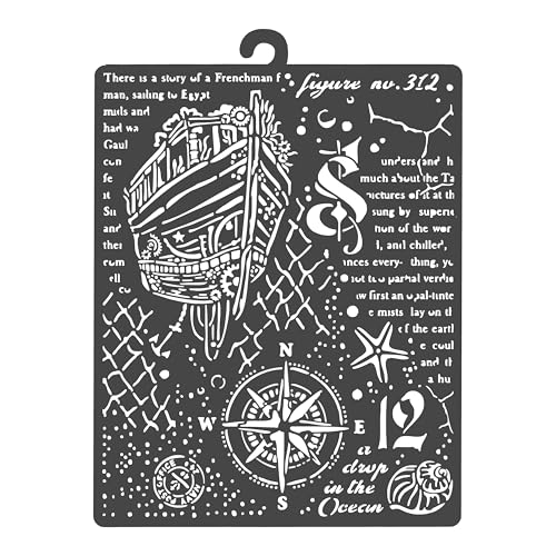Stamperia Stencil Songs Of The Sea Sailing Ship 20 X 25 M Stencil Nave Mare Disegno Stencil Stencil