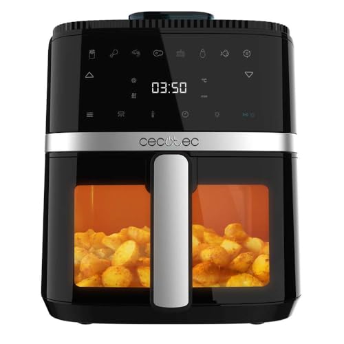 Cecotec Friggitrice Ad Aria Senza Olio Da 5 Litri Cecofry Drip 5000 Air Fryer. 1500 W, Spray D'Acqua, 8 Menu, Tecnologia Perfectcook, 80-200 °C, Fines