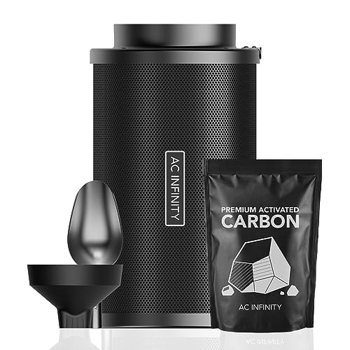 Ac Infinity Kit Filtro A Carbone Ricaricabile Da 20,3 Cm Con Ricarica Aggiuntiva, Spazzola Per La Rimozione Degli Odori Per Ventola E Condotti In Line
