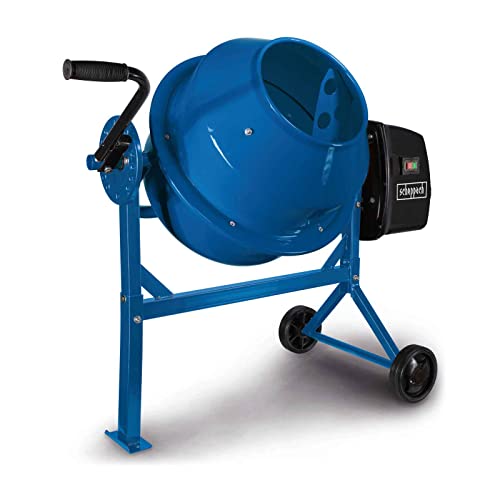 Scheppach Miscelatore Per Calcestruzzo Mix65, 230 V, 220 W, Capacità 63 L/55 Kg, Velocità Di Rotazione 27,5 Giri/Min, Apertura Tamburo Da 26 Cm, Durev