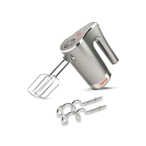 Girmi Sb42 Mastro Mix Sbattitore Elettrico, 300W, 5 Velocità, Sbattitori Per Montare Panna Ed Albumi, Ganci Inox Per Impasti Dolci E Salati, Tasto Di