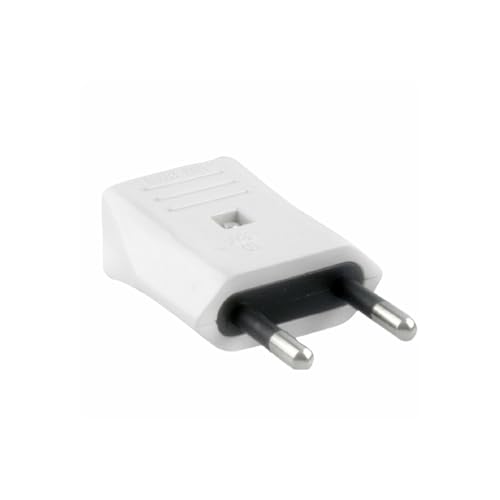 Spina Bipolare Bianca 10A, Ideale Per Collegamenti Elettrici Sicuri In Elettrodomestici Ed Elettrodomestici.