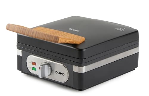 Domo Do9275W - Piastra Per Waffle – Macchina Per Waffle Belghe – Rivestimento Antiaderente – 1400 W – Inky Black