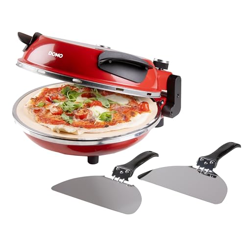 Domo Do9284Pz - Forno Per Pizza "My Express", In Pietra Ceramica, 1200 W, Colore: Rosso