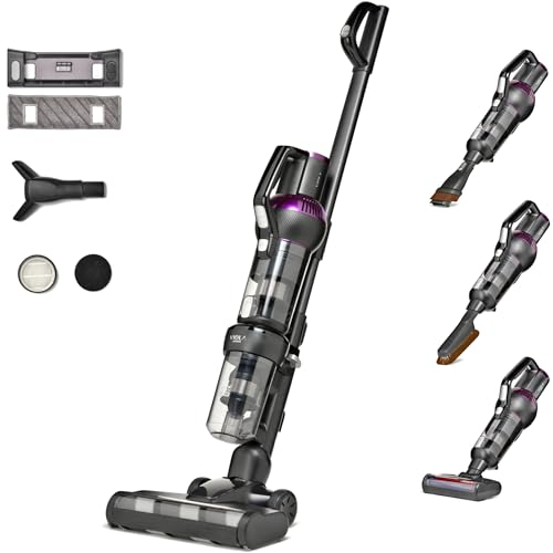 Viola Airb600, Aspirapolvere Senza Fili Potente 600W, Scopa Elettrica, Funzione Lavapavimenti, Autonomia 80 Minuti, Spazzola Uv-C Sterilizzante, Mater