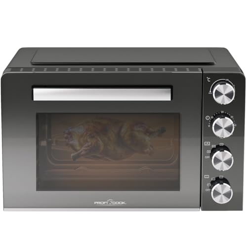 Proficook Mini Forno 30L | Convezione + Calore Superiore/Inferiore | Mini Forno Con Girarrosto E Pietra Per Pizza | 100°C - 230°C | Con Convezione E T