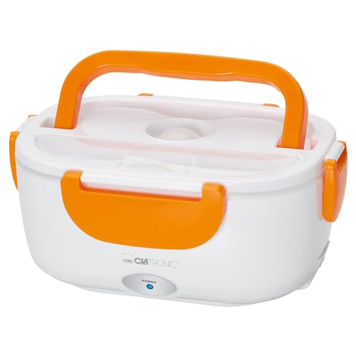 Clatronic Lb 3719 - Contenitore Per Il Pranzo Elettrico, Per Riscaldare Cibi Fino A 75 °C, Volume Circa 1,7 Litri, Bianco/Arancione