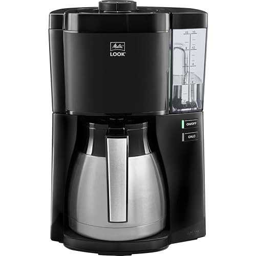 Melitta Look Therm - Macchina Da Caffè Con Serbatoio Dell'Acqua Rimovibile, Con Caraffa Termica E Antigoccia, Per Un Massimo Di 10 Tazze Di Caffè, Col