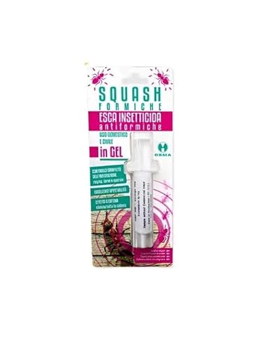 Orma Squash Formiche - Insetticida Formiche Siringa Gel Pronta All’Uso Con Acetamiprid – Gel Formiche Facile Da Usare – Azione Rapida In 6 Giorni – Al