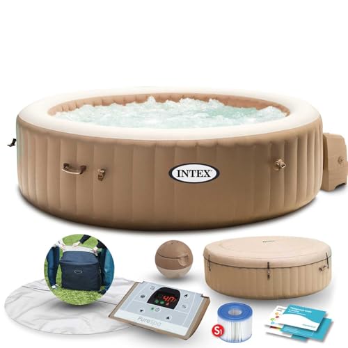 Intex, Whirlpool Pure Spa Bubble Massage - Vasca Idromassaggio, Ø 216 Cm X 71 Cm, Per 6 Persone, Capacità 1098 L, Beige 28428