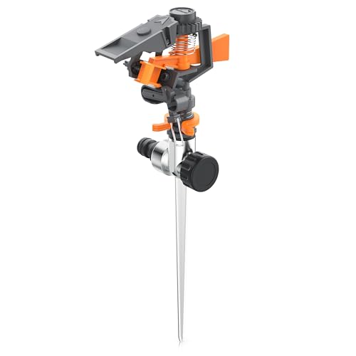Brandson - Irrigatore A Pulsazione, Irrigatore Giardino Circolare, Irrigatore A Settori, 4 Bar, Portata Di 8 M 200 M², Sistema Di Irrigazione Automati