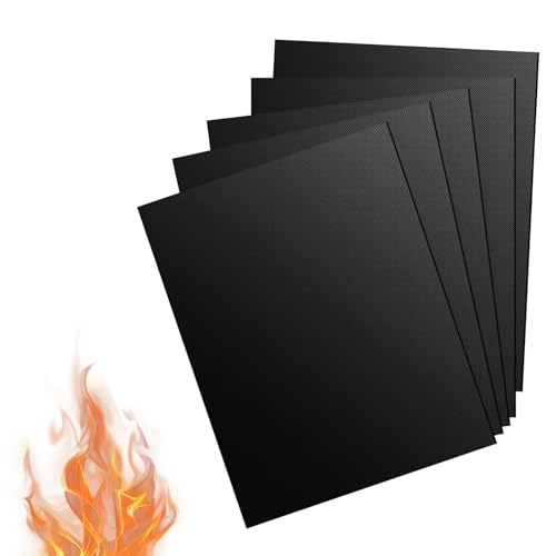 5 Pezzi Tappetino Barbecue 40X30 Cm, Antiaderente, Riutilizzabile E Facile Da Pulire, Per Barbecue A Gas, Carbonella E Elettrica - Accessori Essenzial