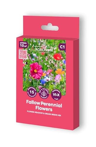 Agronom | Fallow Perennial Flowers | Miscela Di Semi Di Prato Fiorito E Erba | Prato Fiorito Amico Degli Insetti Per Api, Bombi E Farfalle | Semi Di F