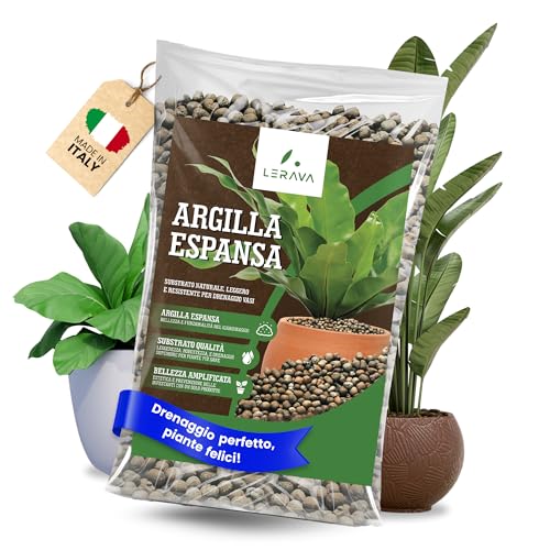 Lerava® Argilla Espansa Per Piante In Vaso [Bio] - 1L - Per Piante Naturale - Drenaggio Vasi - Argilla Decorativa E Potenziatore Di Terriccio Universa