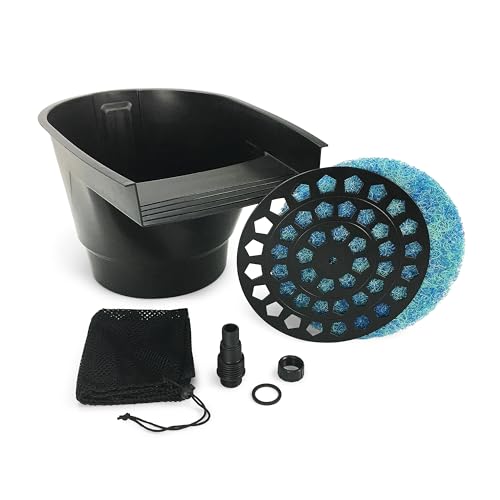 Aquascape Filtro Per Laghetto E Cascata, Filtrazione Meccanica E Biologica Efficiente, Compatto | 77020, Nero