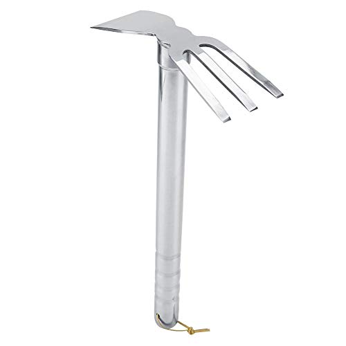Zappetta A Due Punte Zappe Acciaio Mini Rake Manico In Gomma Short Claw Rake Coltivatore Attrezzo Da Giardino Outdoor