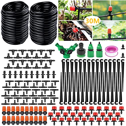 Dongqi Sprinkler Kit, Kit Irrigazione Serra Sistema Di Irrigazione Da Giardino 149 Pezzi Diy Micro Serra Automatica Sprinkler Gocce Irrigazione Kit, G
