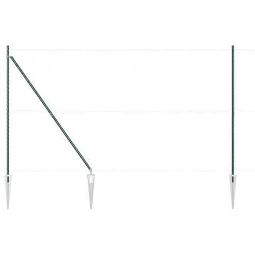 Vidaxl Posts Per Recinzione Punta 26 Pz Ø32 Mm 170 Cm Acciaio Zincato