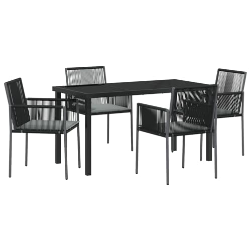Vidaxl Gartenstühle Mit Kissen 2-Tlg. Set Schwarzes Poly-Rattan Stahlrahmen Modern Outdoor-Stuhl Armlehnenbequeme Sitzplätze Für Terrasse Und Balkon.