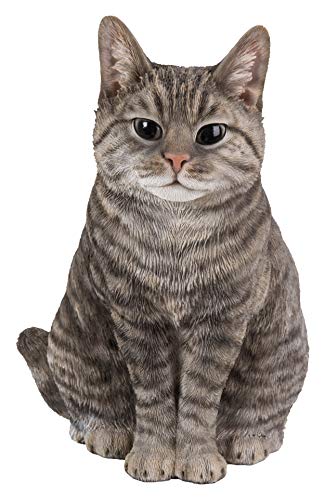 Vivid Arts - Statua Realistica Di Gatto Tigrato Seduto