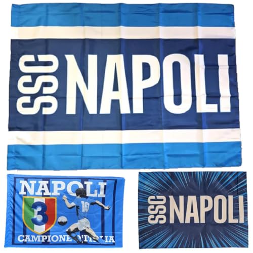 Bandiera Stadio Napoli | Bianco Azzurri 50X70 | 100X140 | 150X240 Cm | Bandiere Tifosi Napoletani Ps 30763-Bs
