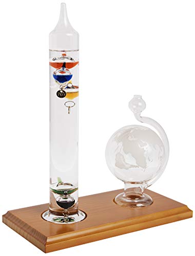 Acu-Rite Acurite, Termometro Galileo Con Barometro Con Globo In Vetro, 00795A2 Set Barometro Glass/Wood