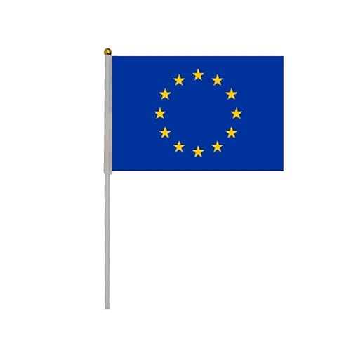 20 Pezzi Di Bandiere A Manovella Dell'Unione Europea, Unione Europea Mini Bandiera Portatile, Piccola Bandiera Unione Europea, Bandierine Unione Europ