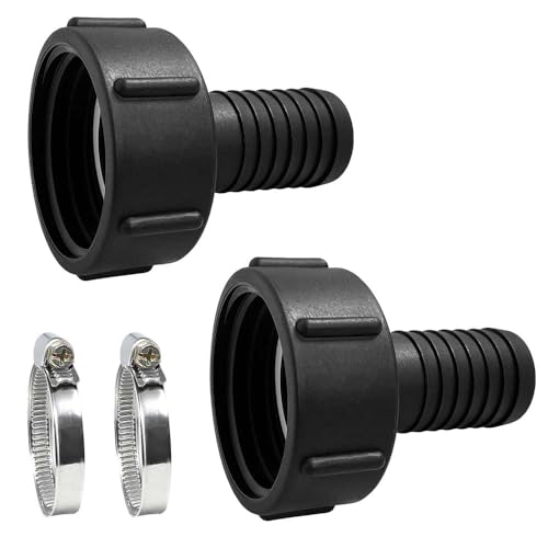 Bngxr Adattatore Ibc S60X6, 2 Pcs Connettore Serbatoio Dell'Acqua Ibc,Ibc Tank Adapter,Adattatore Per Serbatoio Ibc,Filettatura Grossa Con Tappo Copri