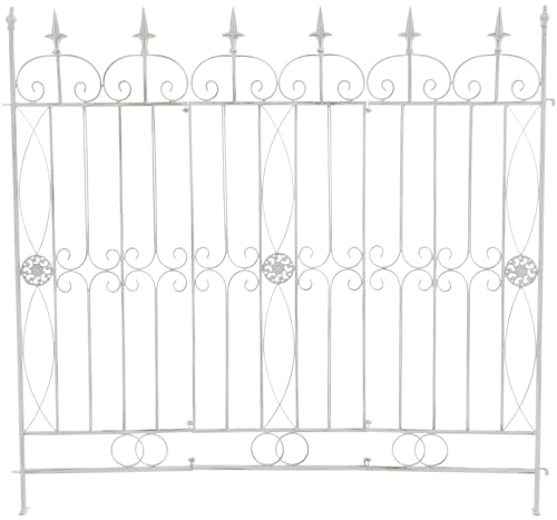 Clp Recinzione Da Giardino In Ferro Mangold I 125X115Cm I Sostegno Per Piante Modulabile E Finemente Decorato I Graticcio Per Fiori, Colore:Antico Bia